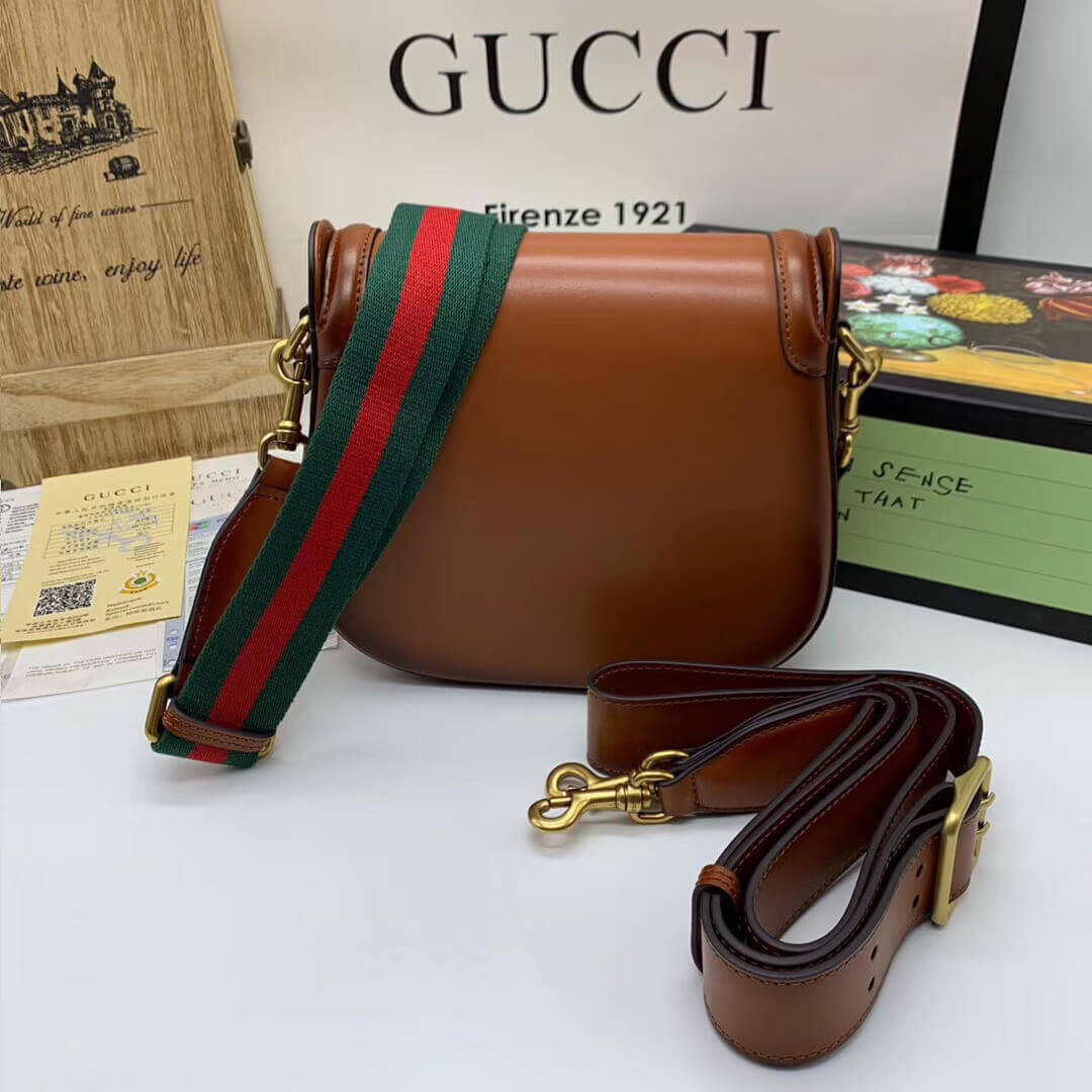 Gucci Lady Web Calfskin Leather Shoulder Bag 384821