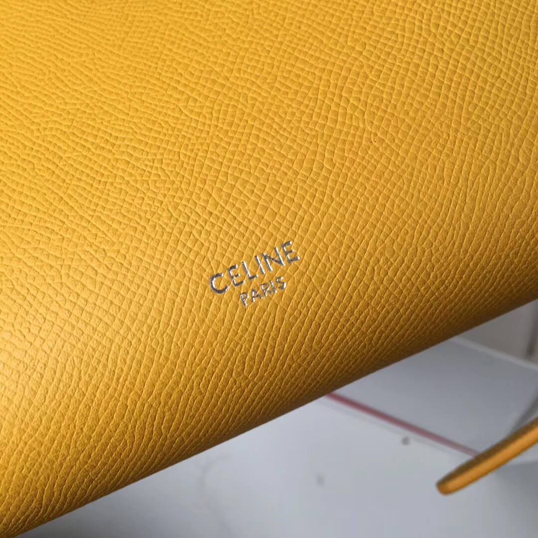 Celine Micro Belt Bag In Grained Calfskin 189153 Yellow