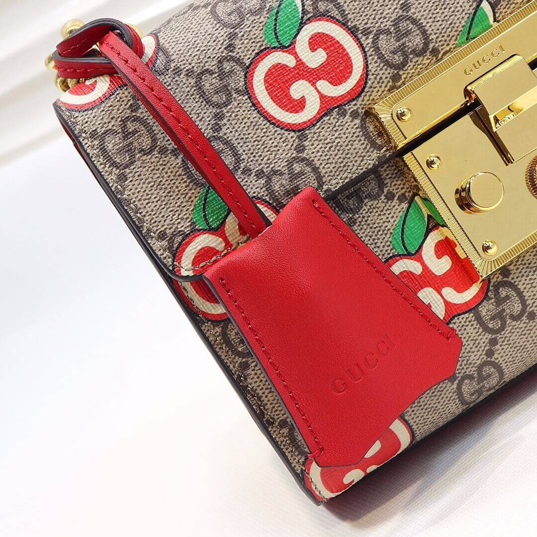 Gucci GG Apple Print Padlock Small Shoulder Bag 409487