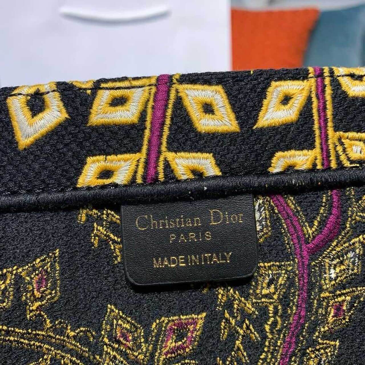 Christian Dior Animals Monkey Embroidered Book Tote M1286 Brown