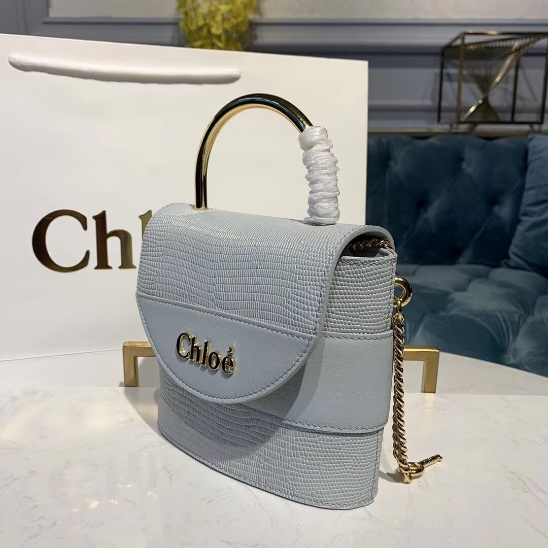 Chloe Small Aby Lock Chain Bag Embossed Lizard Effect S1220