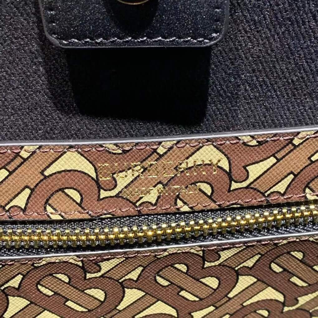 Burberry Small Monogram Print E-canvas Portrait Tote Bag 80250681