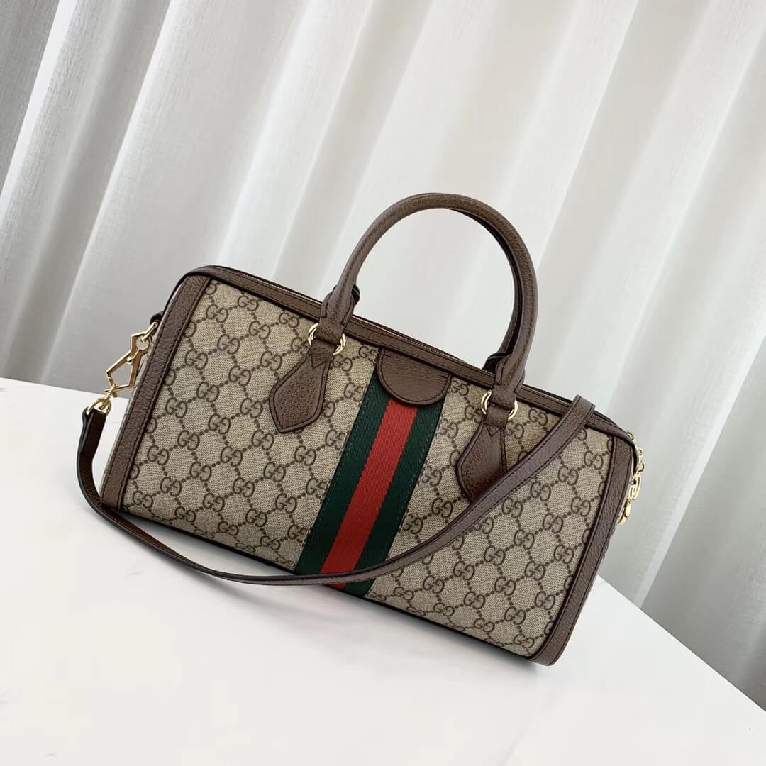 Gucci Ophidia GG Medium Top Handle Bag 524532 Coffee