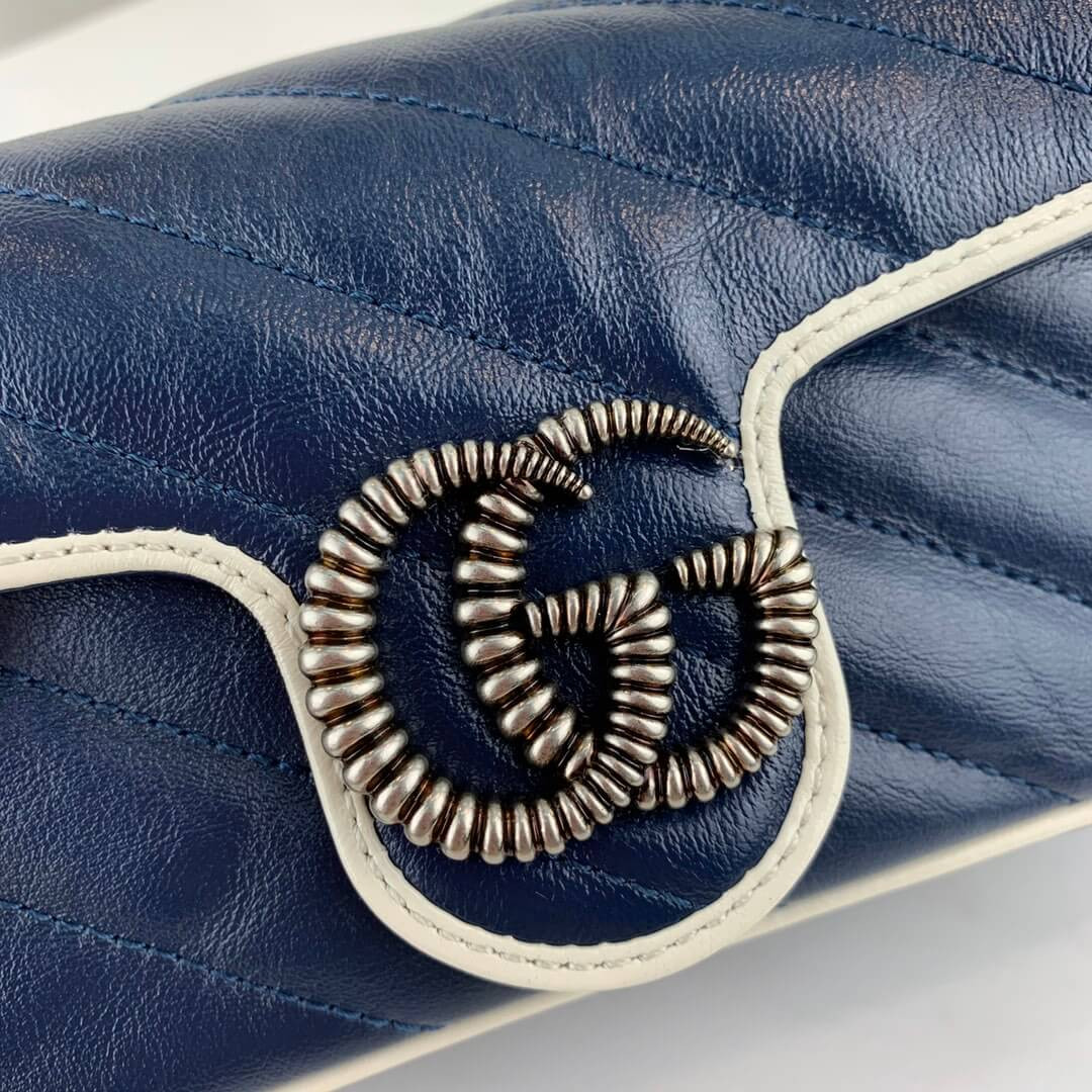 Gucci GG Marmont Super Mini Bag 574969 Blue