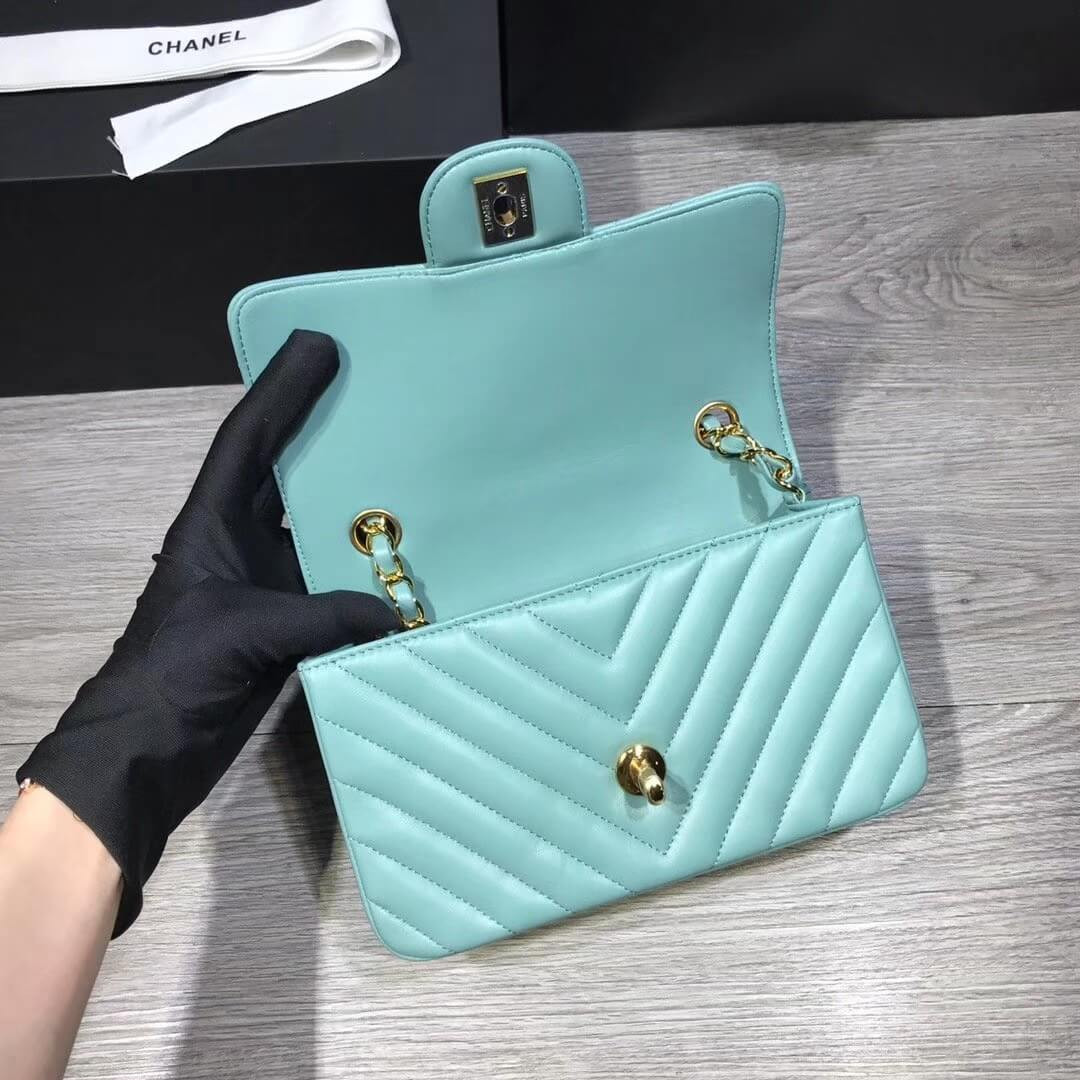 Chanel Chevron Lambskin 20cm Classic Flap Bag 1116