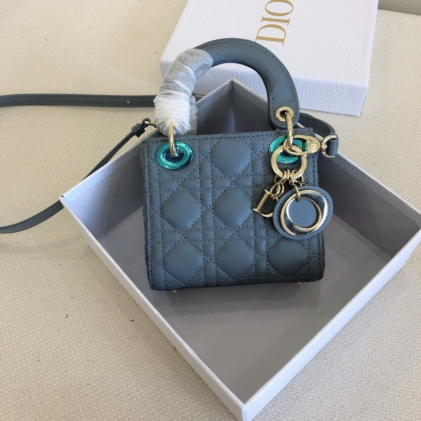 Christian Dior Micro Lady Dior Bag Cannage Lambskin S0856