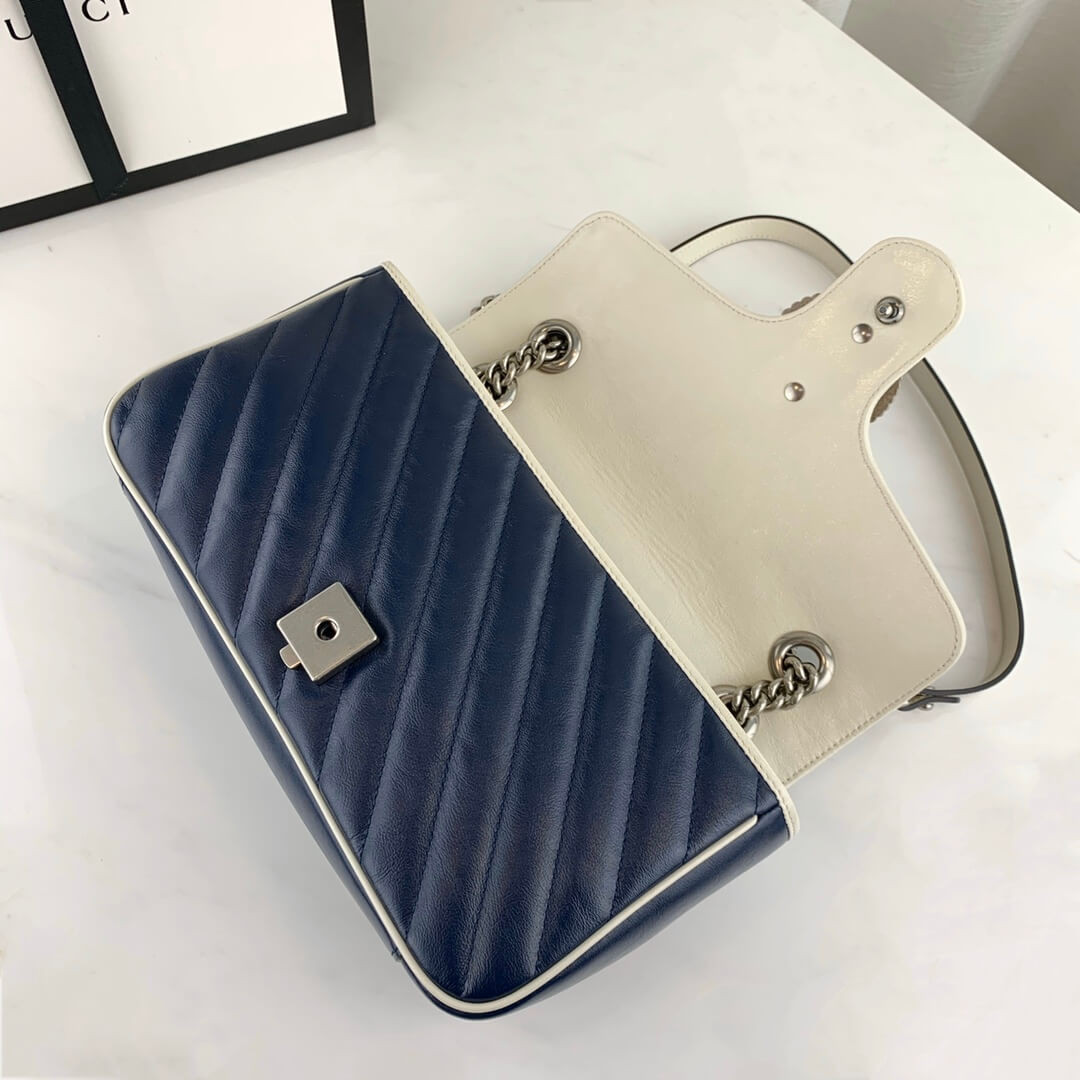 Gucci GG Marmont Small Shoulder Bag 443497 Blue