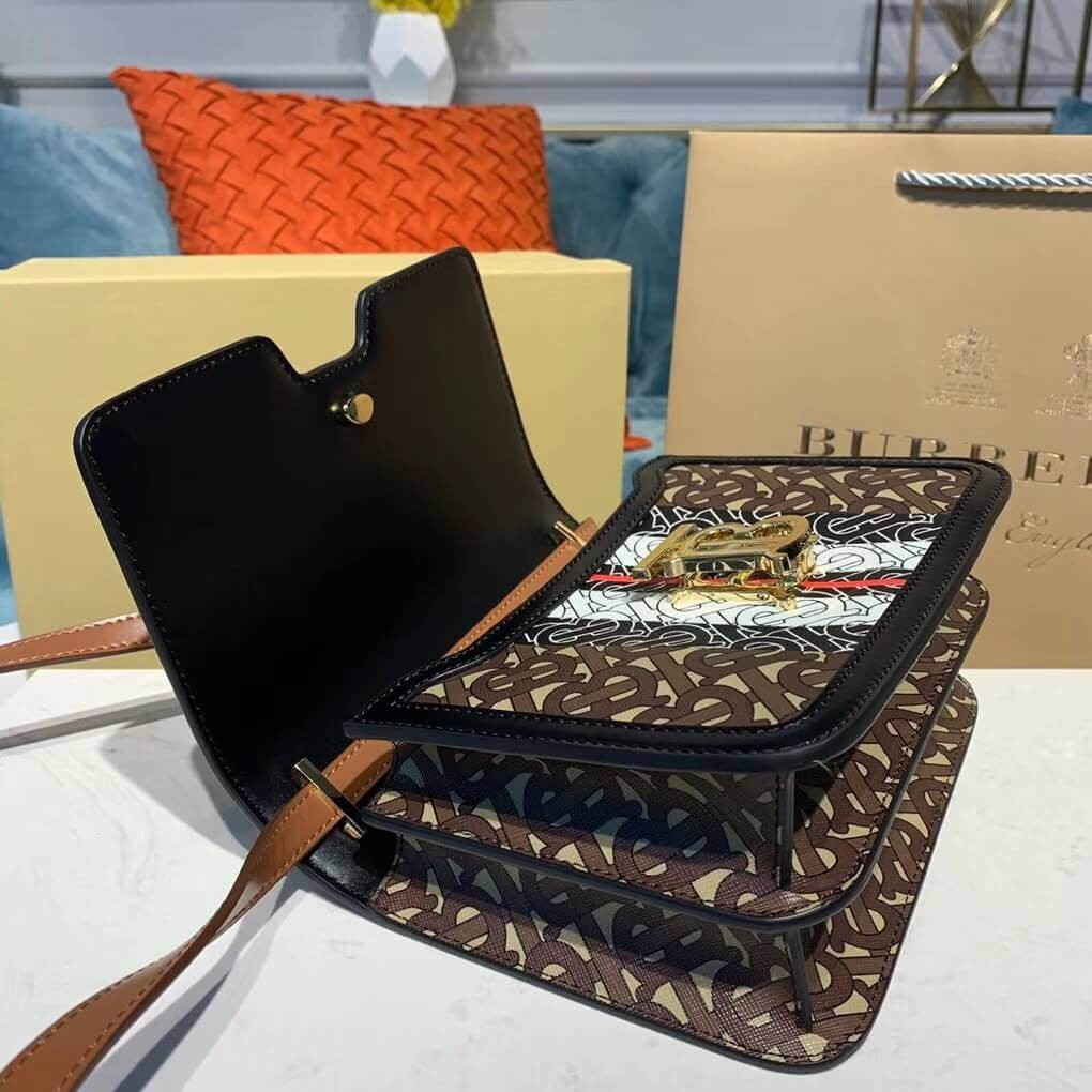 Burberry Small Monogram Stripe E-canvas TB Bag 80193361