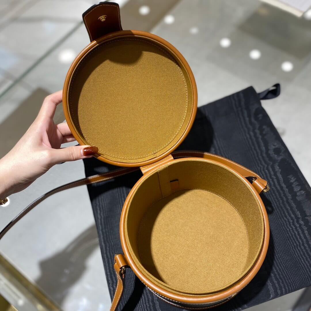 Celine Medium Tambour Bag In Triomphe Canvas 195192