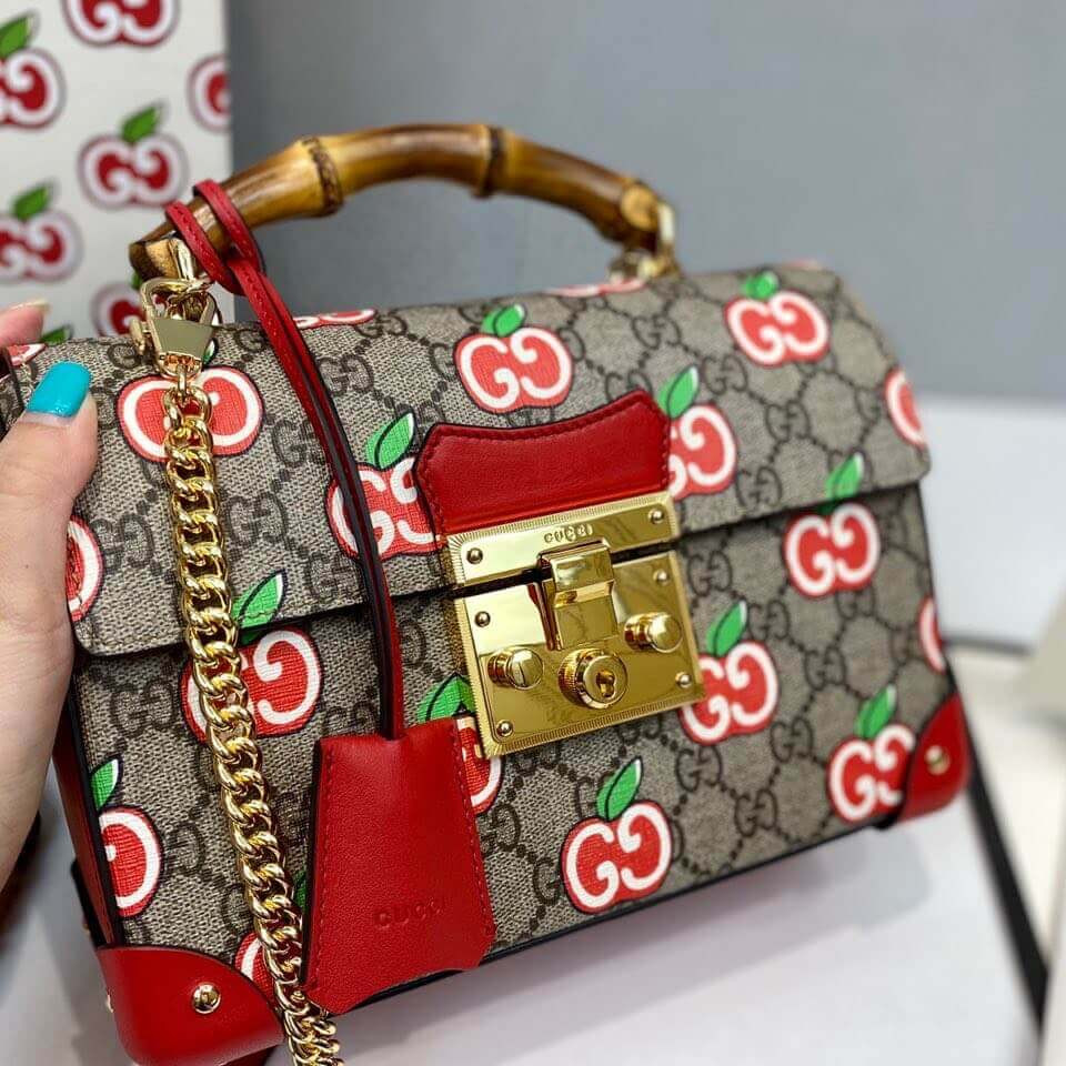 Gucci GG Apple Print Padlock Shoulder Bag 603221