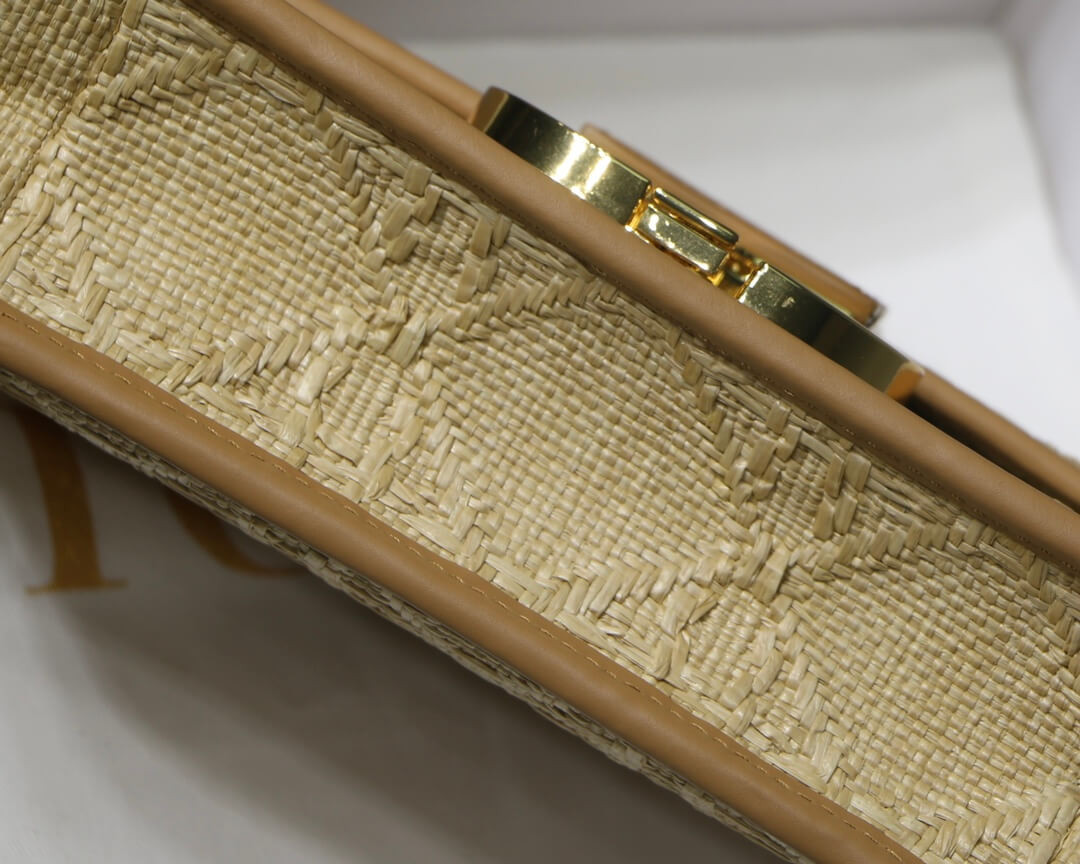 Christian Dior 30 Montaigne Bag Natural Cannage Raffia M9203