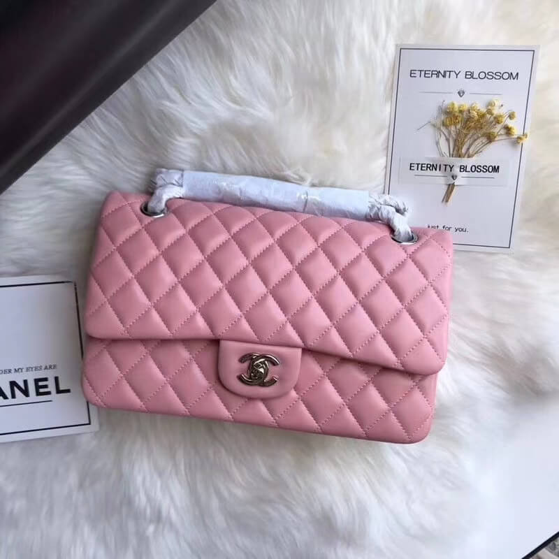 Chanel 1112 Pink Medium Size 2.55 Lambskin Leather Flap Bag