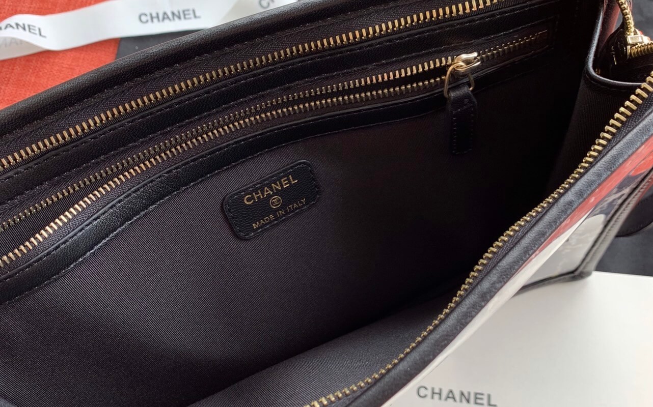 Chanel Large Tweed PVC Logo Pouches AP0360