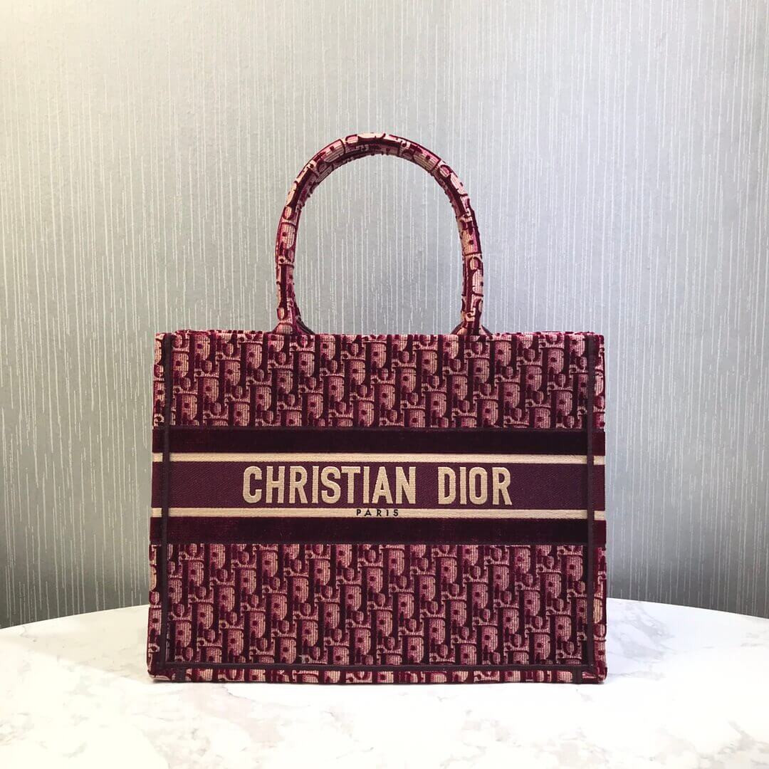 Christian Dior Small Book Tote Embossed Velvet M1296