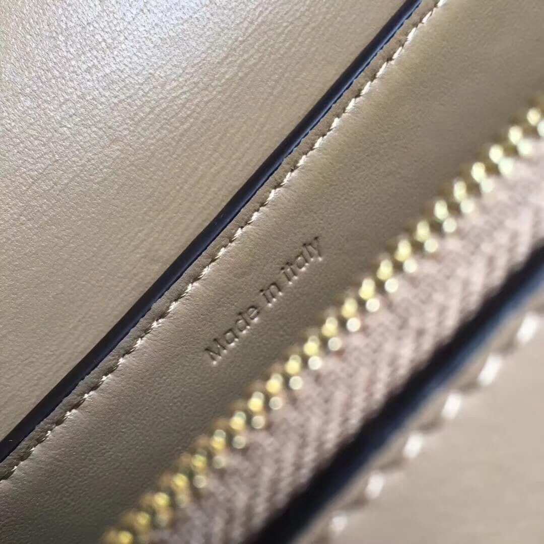 Celine Frame Medium Shoulder Bag 180263 Apricot/White