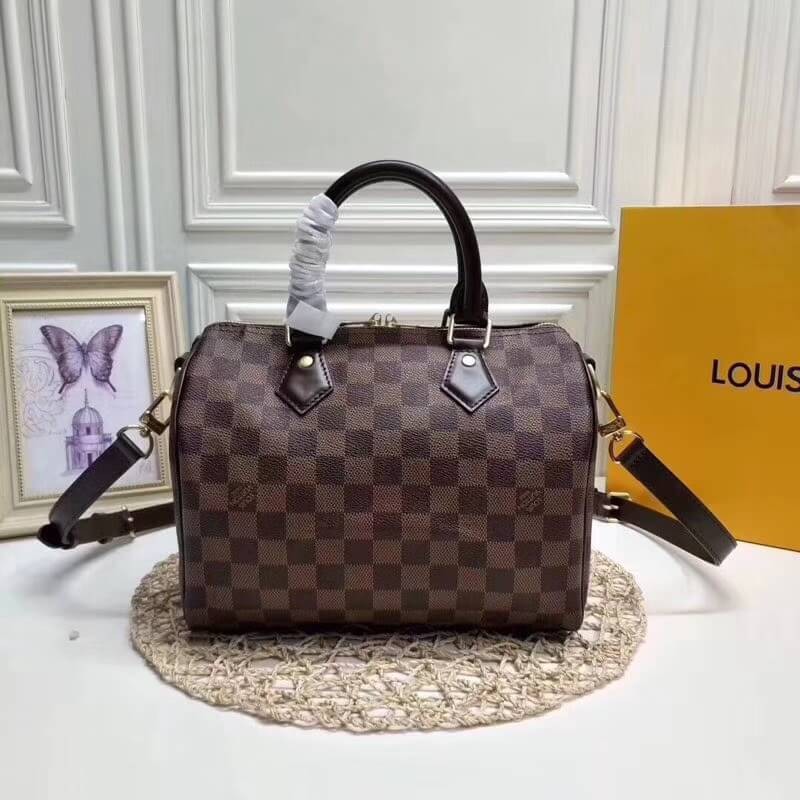 Louis Vuitton Damier Ebene Canvas Speedy Bandouliere 25 N41368