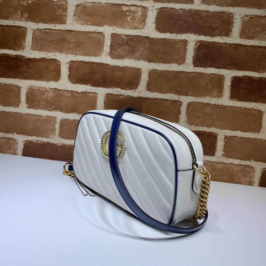 Gucci GG Marmont Small Shoulder Bag 447632 White