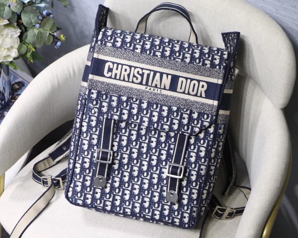Christian Dior Embroidered Canvas Backpack M1293