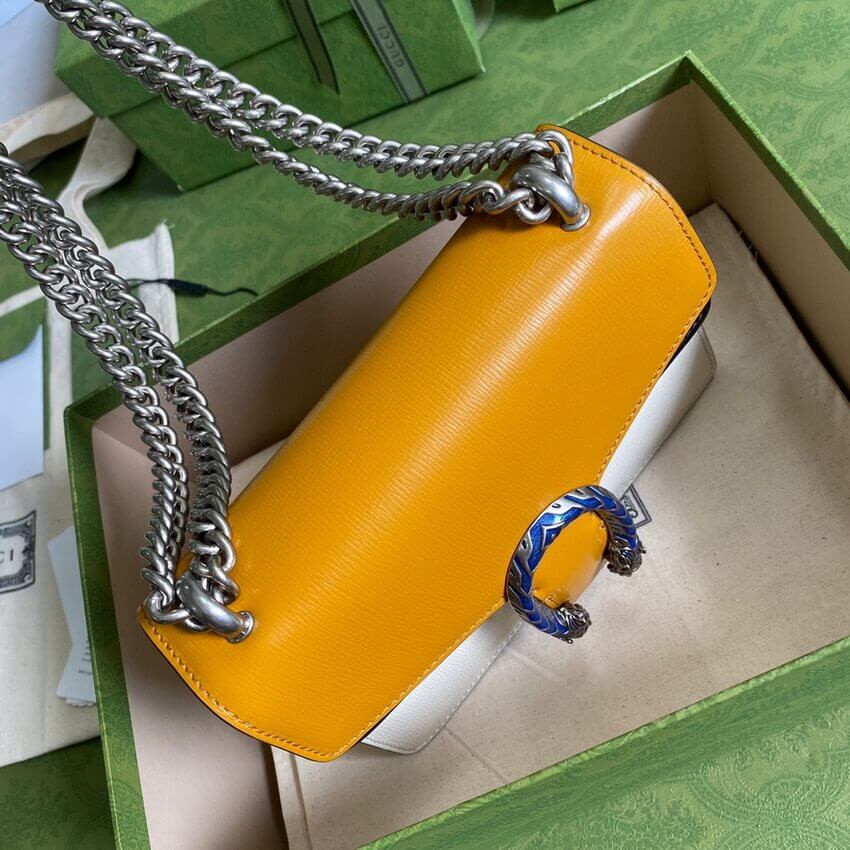 Gucci Dionysus Mini Bag 421970 Orange White Leather