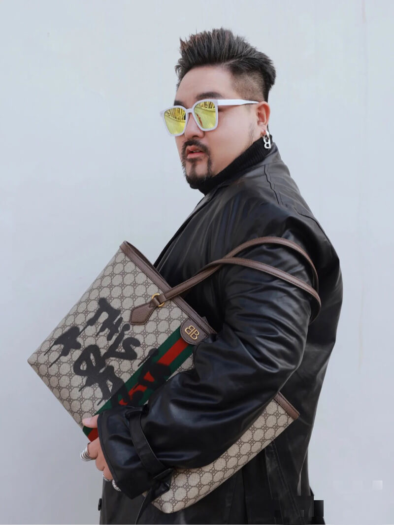 Balenciaga x Gucci Hacker Graffiti Medium Tote Bag 680125