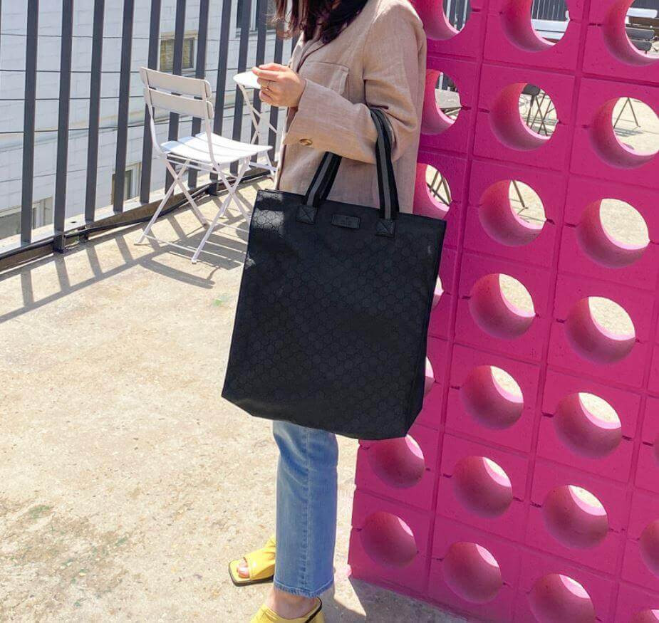 Gucci GG Guccissima Black Nylon Tall Tote Bag 449177