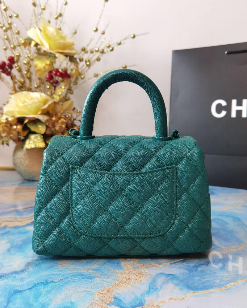 Chanel Mini Coco Handle Ultra Matte Bag in Grained Calfskin AS2215