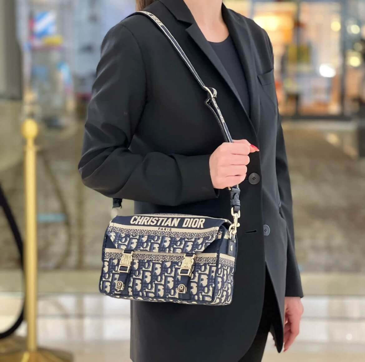 Christian Dior Small DiorCamp Bag in Oblique Embroidery M1241