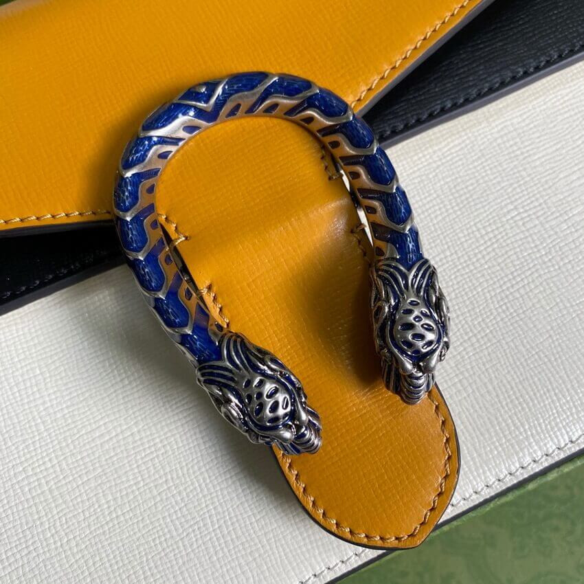 Gucci Dionysus Small Shoulder Bag 400249 Orange White Leather