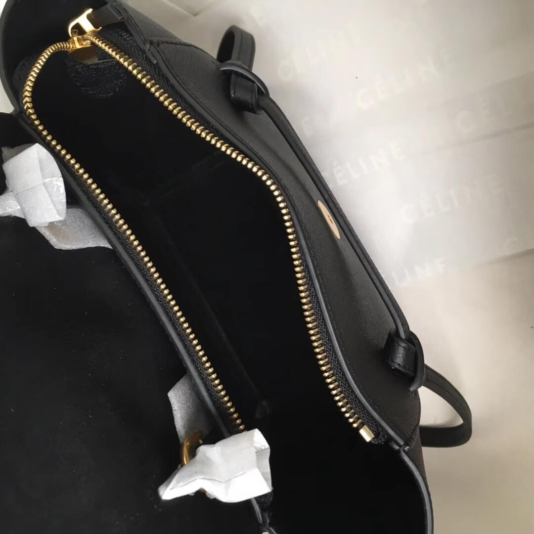 Celine Micro Belt Bag In Grained Calfskin 189153 Black