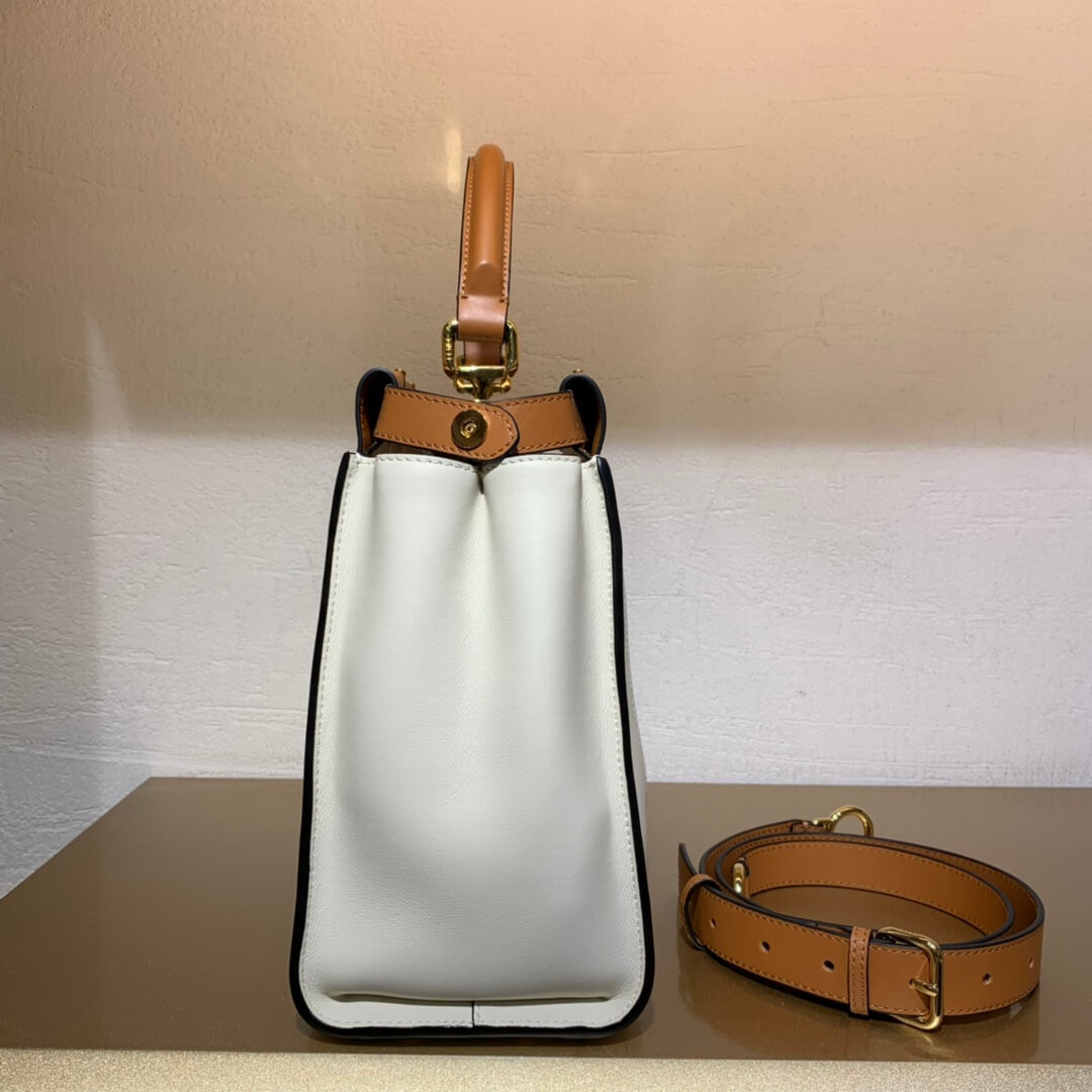 Fendi Peekaboo Iconic Medium Leather Bag 8BN290 White