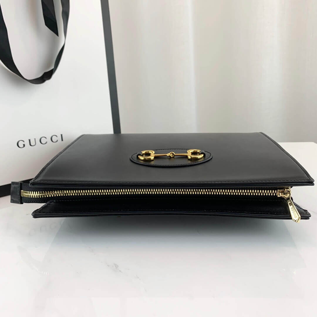 Gucci 1955 Horsebit-Embellished Leather Pouch 621890