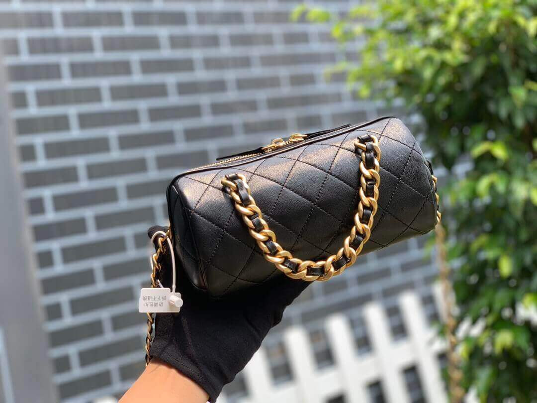 Chanel Shiny Lambskin Small Bowling Bag AS1899