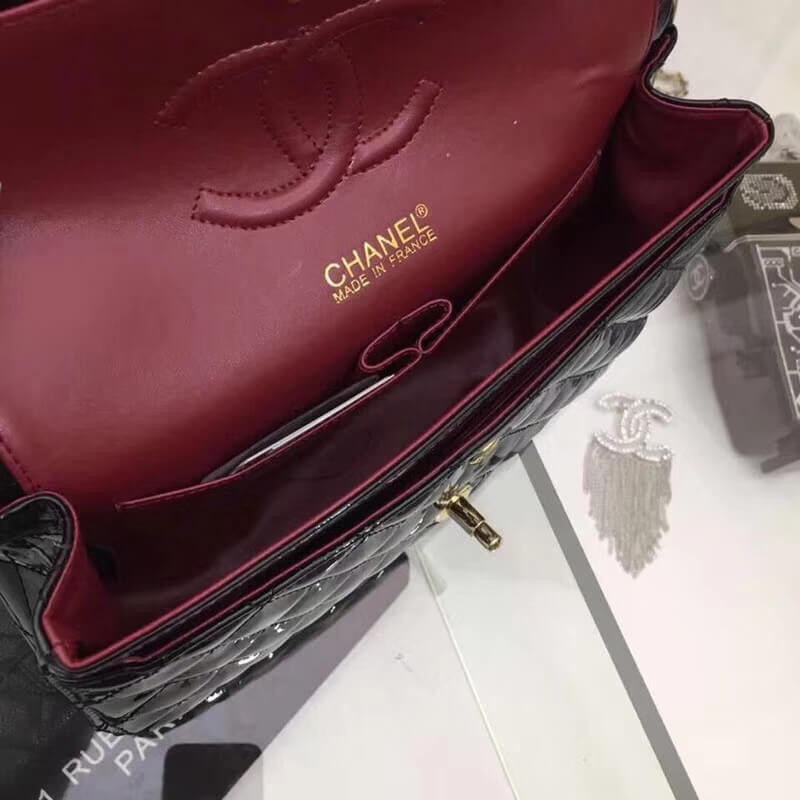 Chanel Pantent Leather Classic Flap Bag A01112