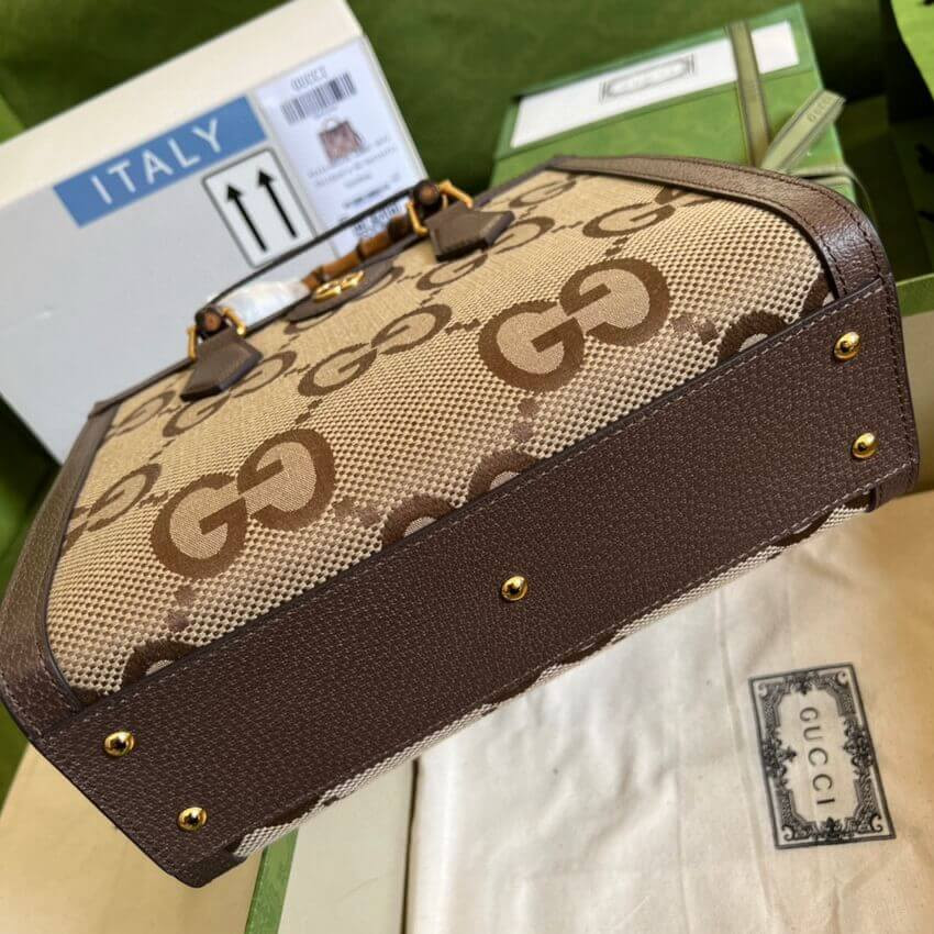 Gucci Diana Jumbo GG Small Tote Bag 660195 Brown