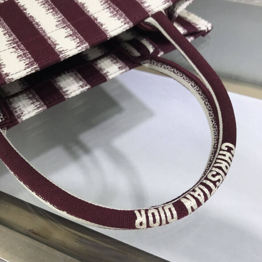 Dior Small Book Tote D-Stripes Embroidery M1296