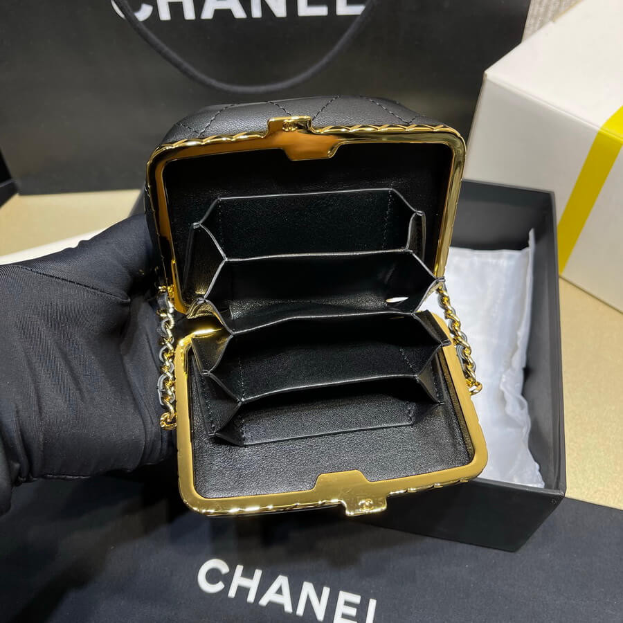 Chanel Small Bucket with Chain in Lambskin AP2750