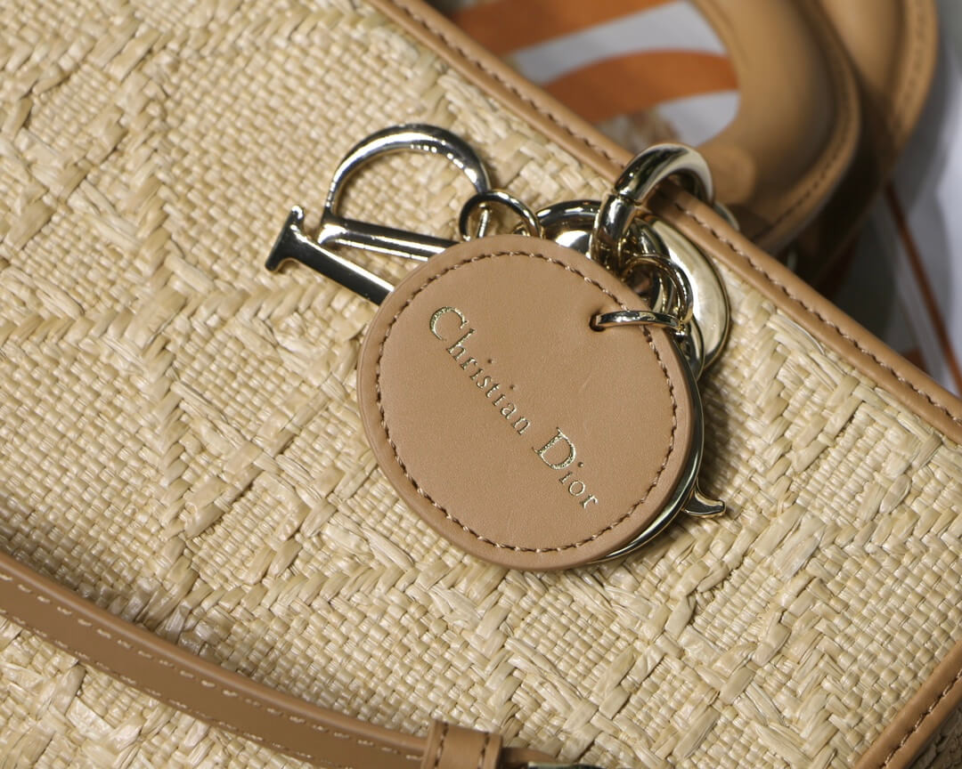 Christian Dior Lady D-Joy Bag Natural Cannage Raffia M05400