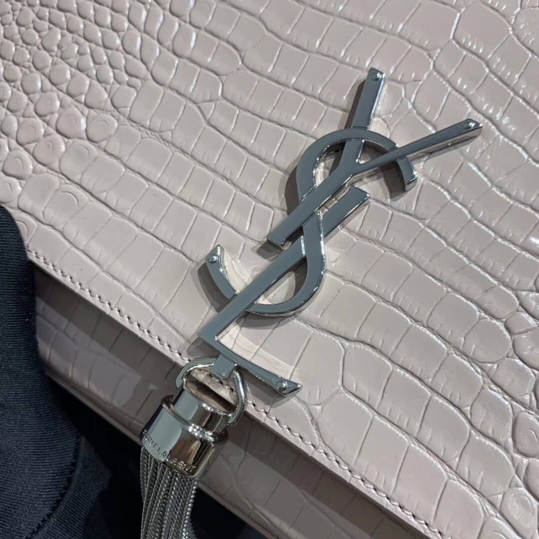 Saint Laurent Medium Kate Tassel Chain Bag In Crocodile Leather 354119