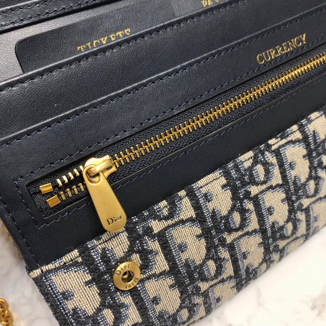 Christian Dior Oblique Clutch with Chain Bag S5401