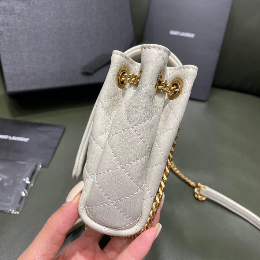 Saint Laurent Nolita Mini Leather Shoulder Bag 672738 White
