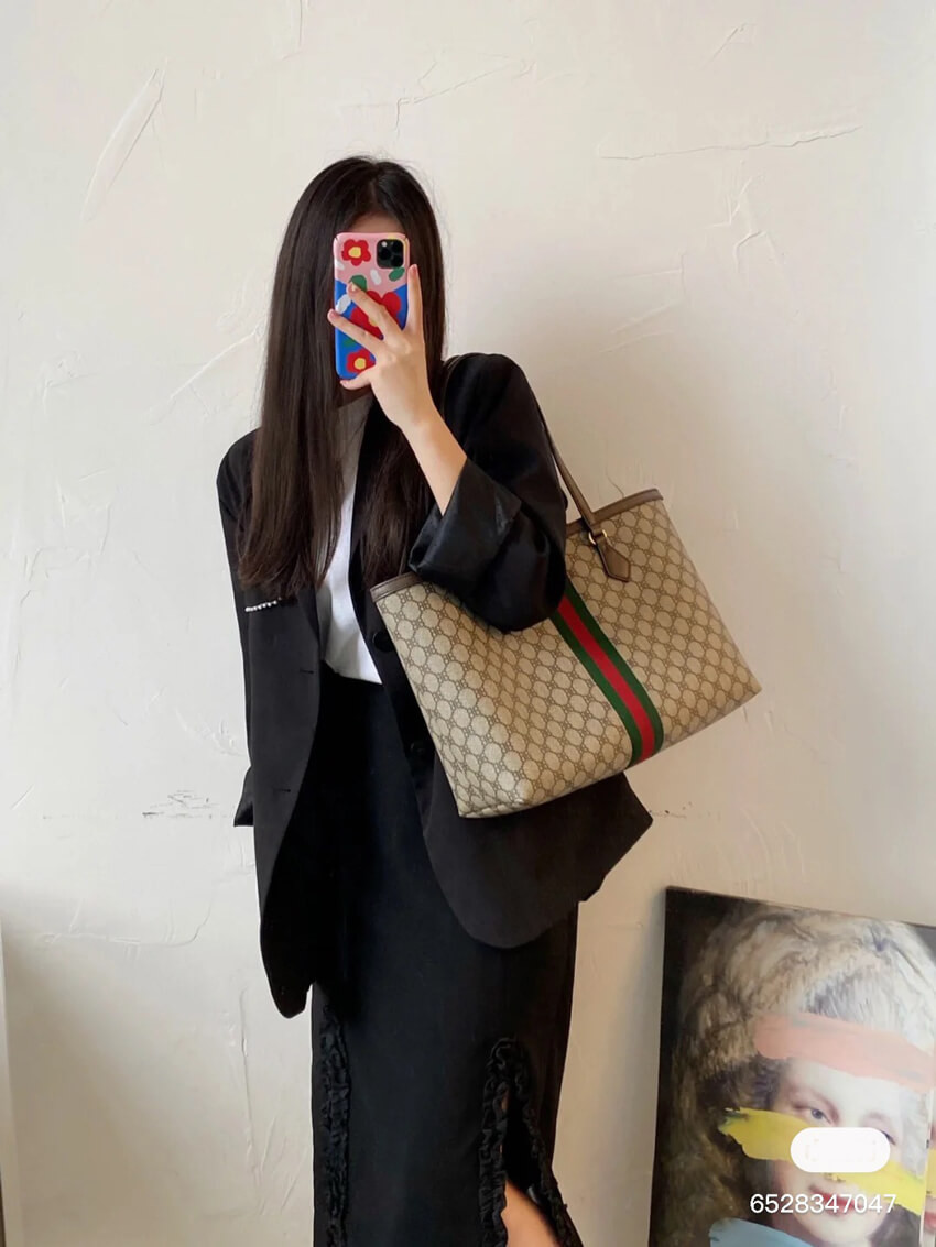 Balenciaga x Gucci Hacker Medium Tote Bag 680125 Beige