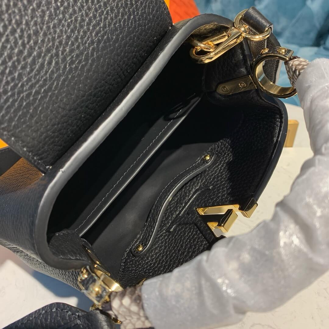 Louis Vuitton Taurillon And Python Leather Capucines Mini N97075