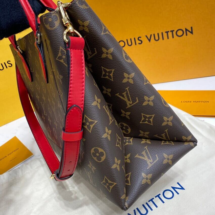 Louis Vuitton Monogram Canvas Flower Tote M43553 Red