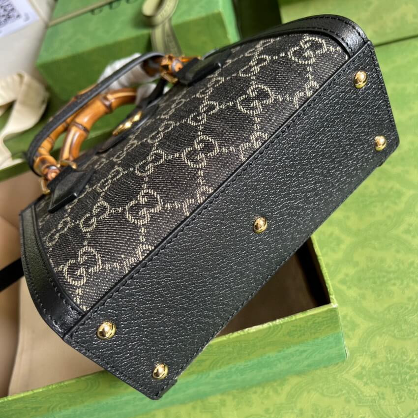 Gucci Diana Mini Tote Bag 655661 in Black Denim