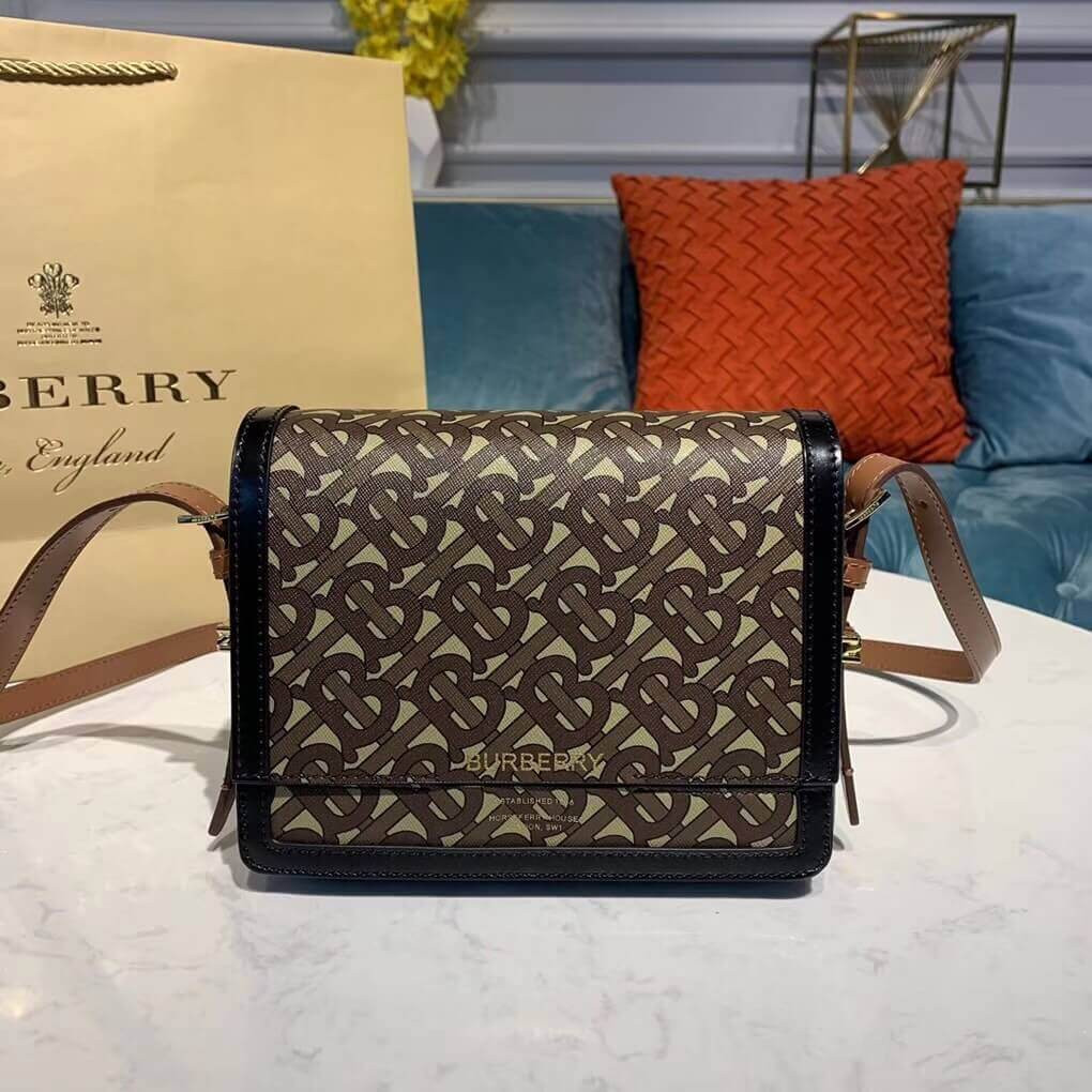 Burberry Small Monogram Print E-canvas Grace Bag 80264311