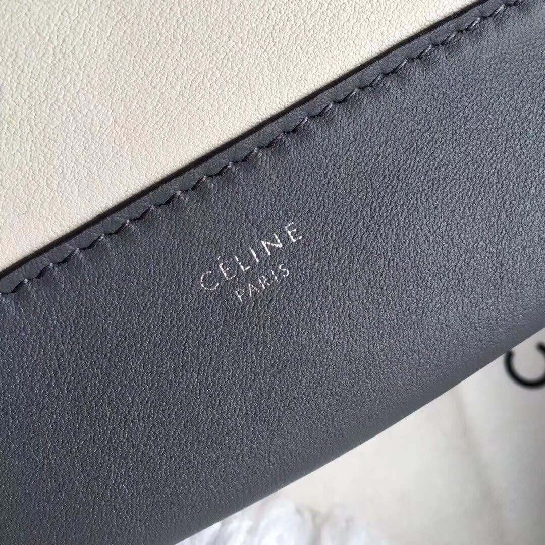 Celine Frame Medium Shoulder Bag 180263 Grey/White