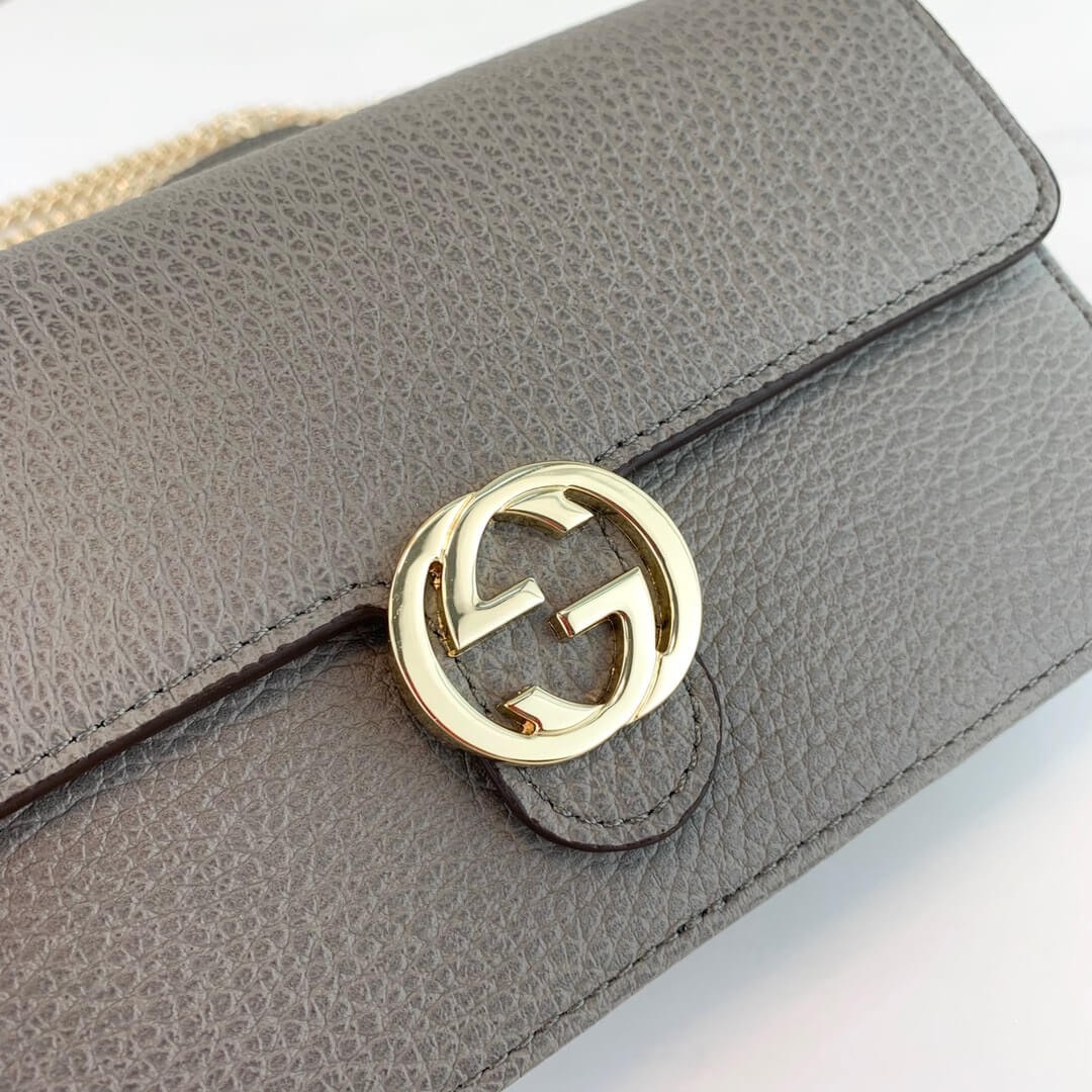 Gucci Leather Interlocking GG Crossbody Bag 510314