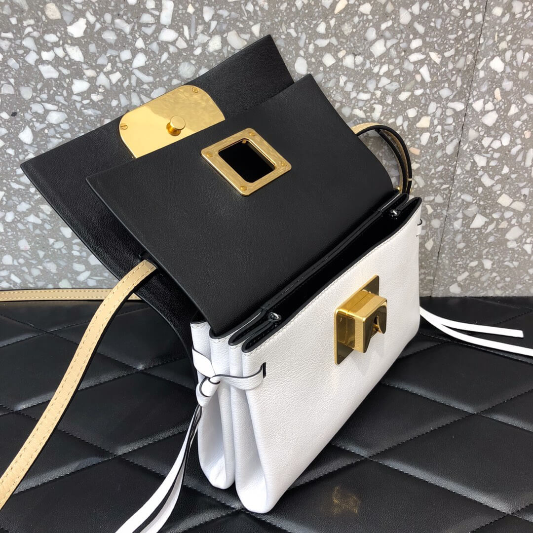 Valentino Garavani Mini Vring Smooth Calfskin And Buffalo Leather Shoulder Bag 0004