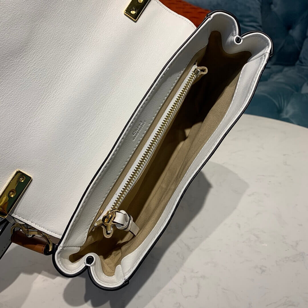 Chloe C Small Double Carry Bag In Embossed Croco A871