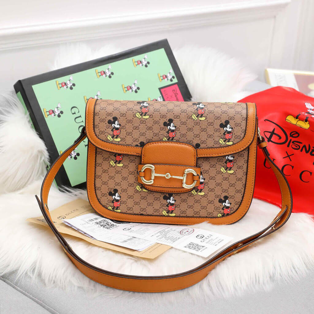 Disney x Gucci 1955 Horsebit GG Supreme Shoulder Bag 602204